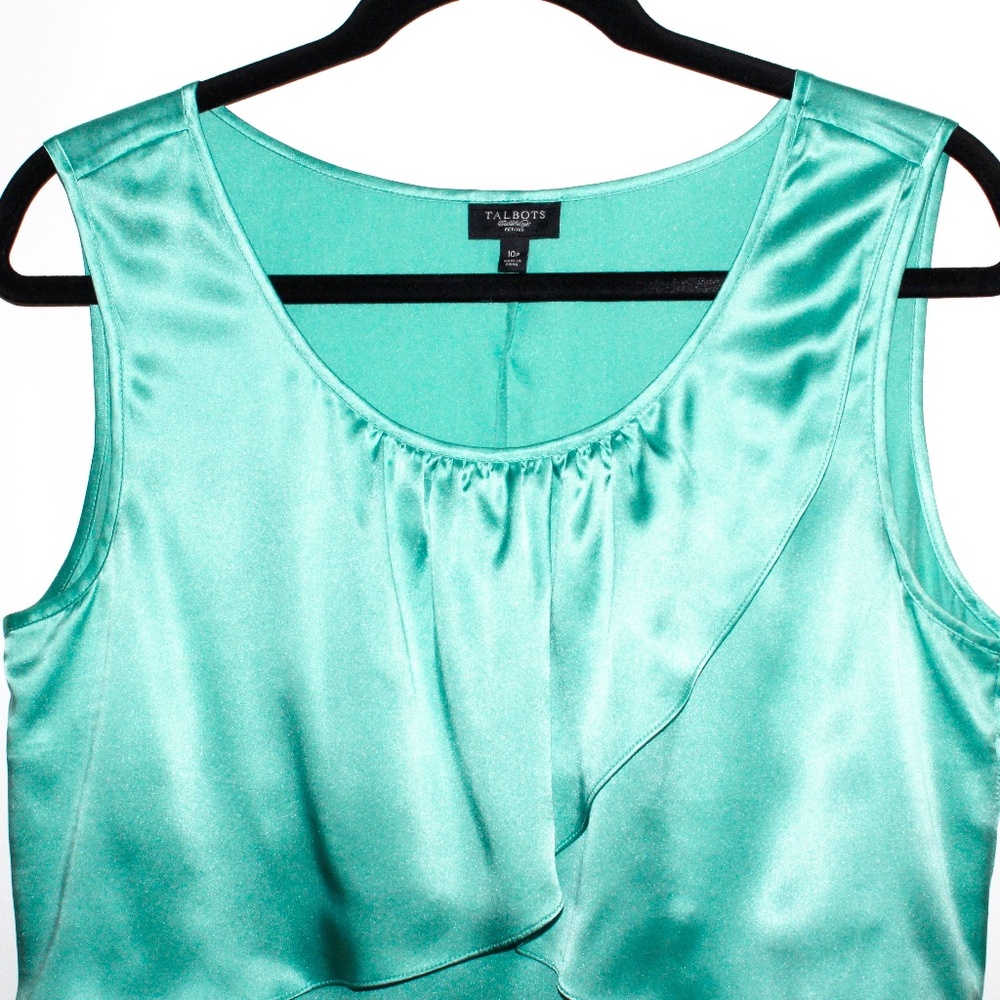 Talbots Pure Silk Layered Ruffle Blouse - Picture 3 of 16